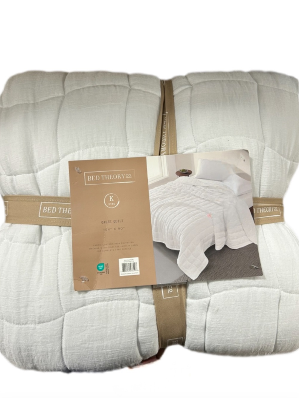 Bed Theory King Gauze Off White Flax Quilt 104”x90”
